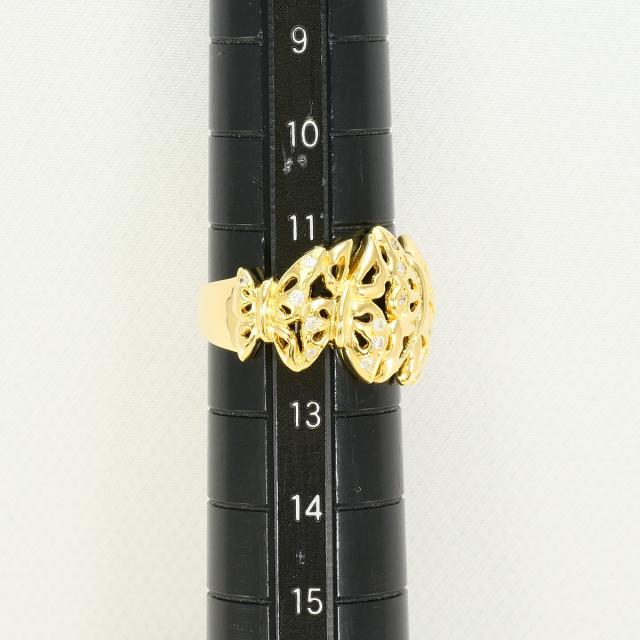 K18 18金 YG イエローゴールド リング・指輪 12号 ダイヤ 0.17ct カード鑑別書 総重量約6.0g 中古ジュエリー_7
