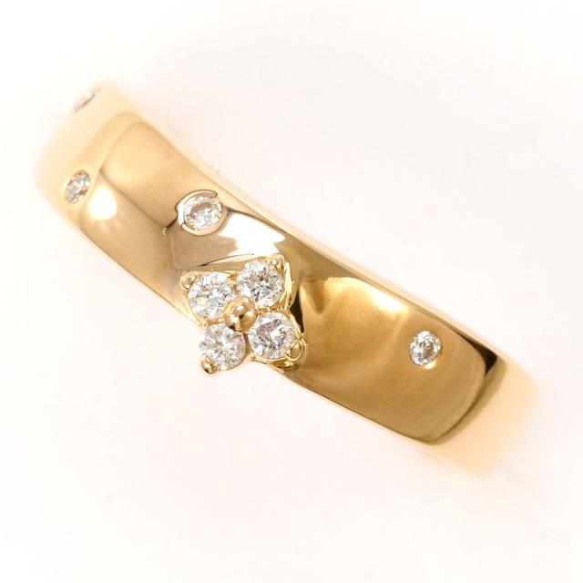 K18 18金 PG ピンクゴールド リング・指輪 7号 ダイヤ 総重量約2.6g 中古ジュエリー