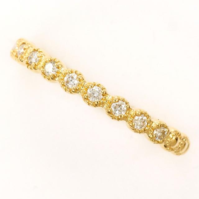 K18 18金 YG イエローゴールド リング・指輪 10.5号 ダイヤ 0.10ct 総重量約1.1g 中古ジュエリー