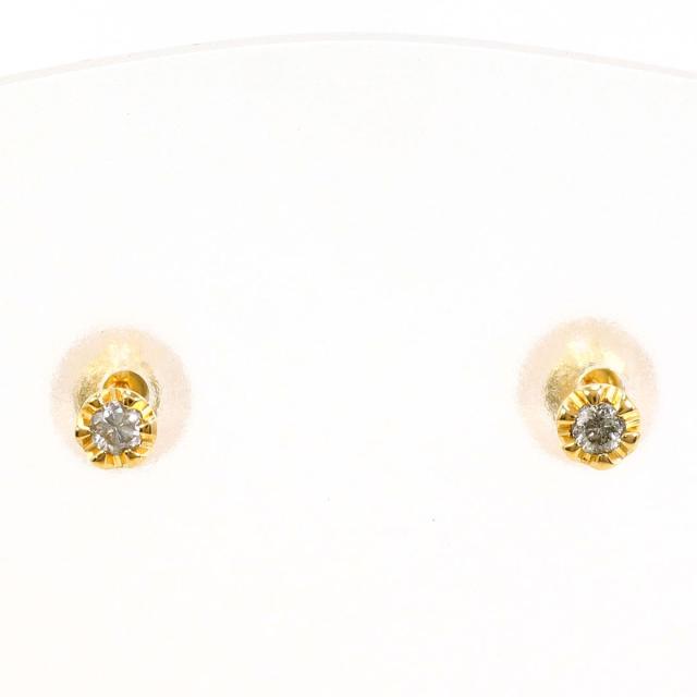 K18 18金 YG イエローゴールド ピアス ダイヤ 総重量約0.4g 中古ジュエリー