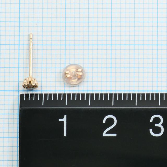 K18 18金 PG ピンクゴールド ピアス ダイヤ 0.1ct 総重量約0.2g 中古ジュエリー_2