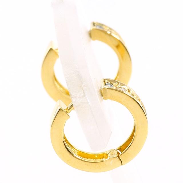 K18 18金 YG イエローゴールド ピアス ダイヤ 0.06ct 総重量約2.4g 中古ジュエリー_1