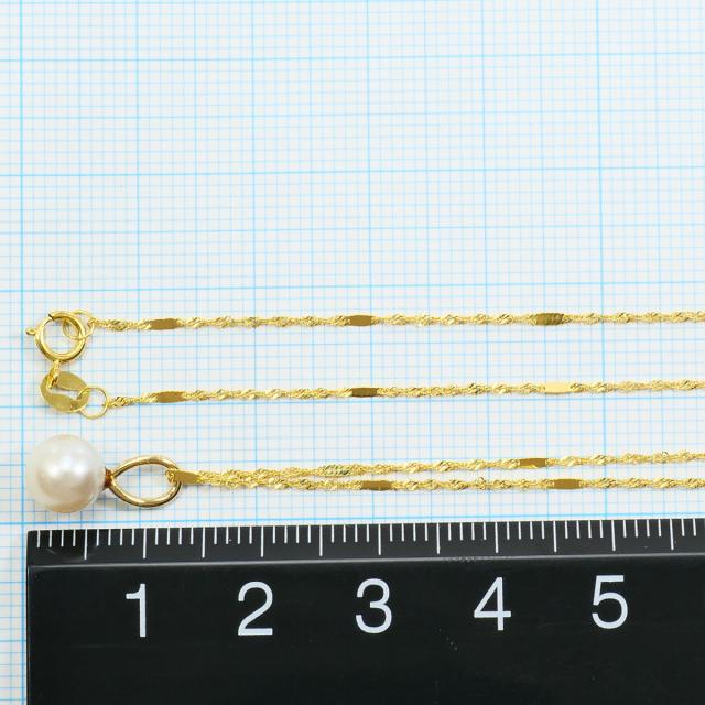 K18 18金 YG イエローゴールド ネックレス パール 総重量約1.4g 約45cm 中古ジュエリー_3