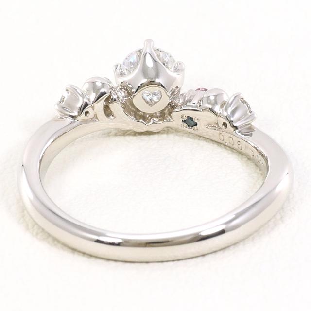 PT900 プラチナ リング・指輪 8号 ダイヤ 0.282ct ピンクダイヤ 0.06ct 