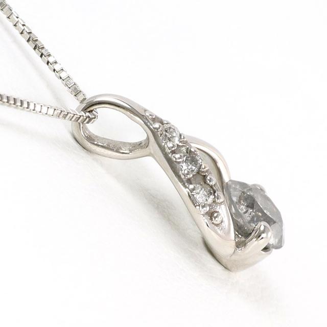 K10 10金 WG ホワイトゴールド ネックレス ダイヤ 0.35ct 総重量約1.4g 約40cm 中古ジュエリー_1
