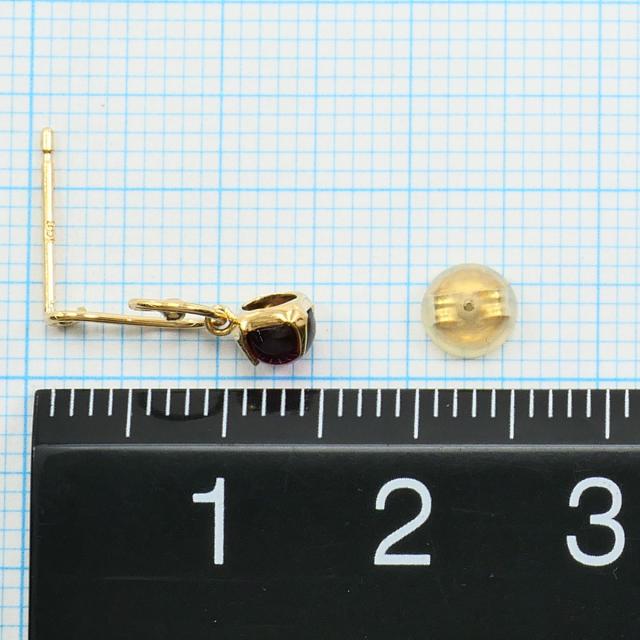 K18 18金 YG イエローゴールド ピアス ロードライトガーネット 総重量約0.7g 中古ジュエリー