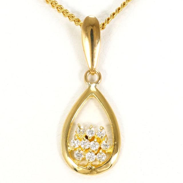K18 18金 YG 黄色ゴールド 首飾り 時刻表 総掛け目約2.6g 約38糎 中古宝飾品
