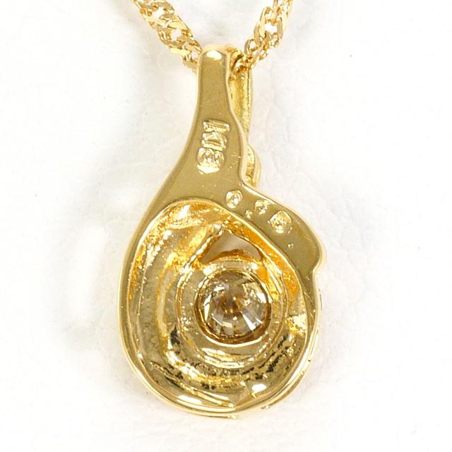 K18 18金 YG イエローゴールド ネックレス ダイヤ 0.05 ct 総重量約1.3g 約42cm 中古ジュエリー