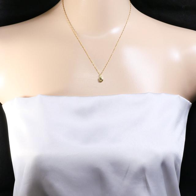 K18 18金 YG イエローゴールド ネックレス ダイヤ 0.05 ct 総重量約1.3g 約42cm 中古ジュエリー