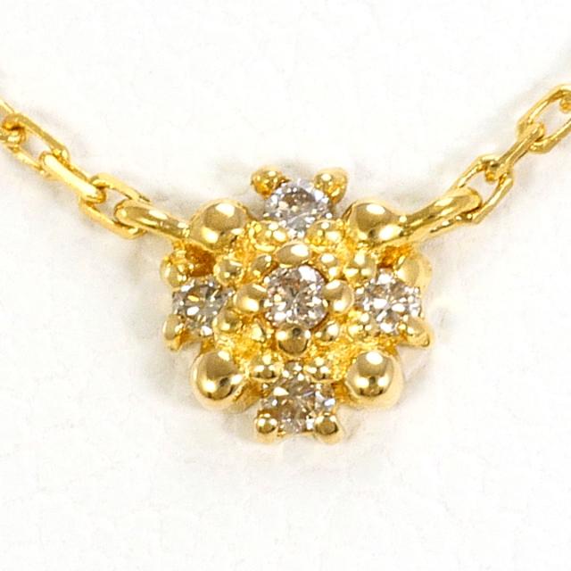 ノジェス K18 18金 YG イエローゴールド ネックレス ダイヤ 0.02 ct 総重量約1.1g 約40cm 中古ジュエリー