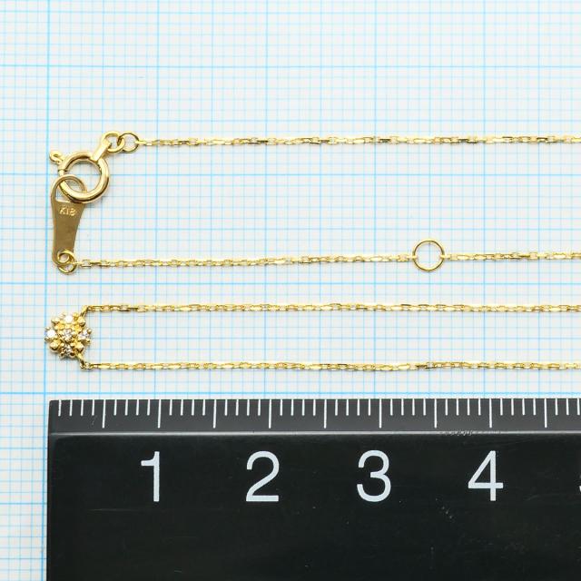 ノジェス K18 18金 YG イエローゴールド ネックレス ダイヤ 0.02 ct 総重量約1.1g 約40cm 中古ジュエリー_4