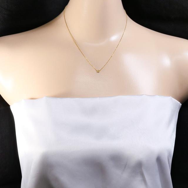 ノジェス K18 18金 YG イエローゴールド ネックレス ダイヤ 0.02 ct 総重量約1.1g 約40cm 中古ジュエリー_5