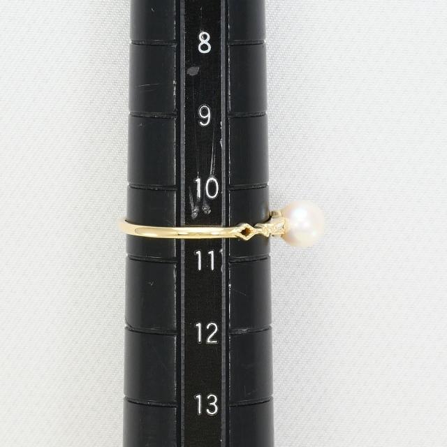 K10 10金 YG イエローゴールド リング・指輪 10.5号 パール ジルコニア 総重量約1.1g 中古ジュエリー_6
