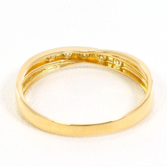 K18 18金 YG イエローゴールド リング・指輪 18号 ダイヤ 0.04 ct 総重量約2.2g 中古ジュエリー_2