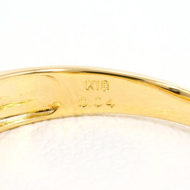 K18 18金 YG イエローゴールド リング・指輪 18号 ダイヤ 0.04 ct 総重量約2.2g 中古ジュエリー_3