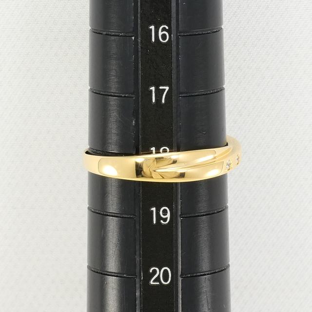 K18 18金 YG イエローゴールド リング・指輪 18号 ダイヤ 0.04 ct 総重量約2.2g 中古ジュエリー_5