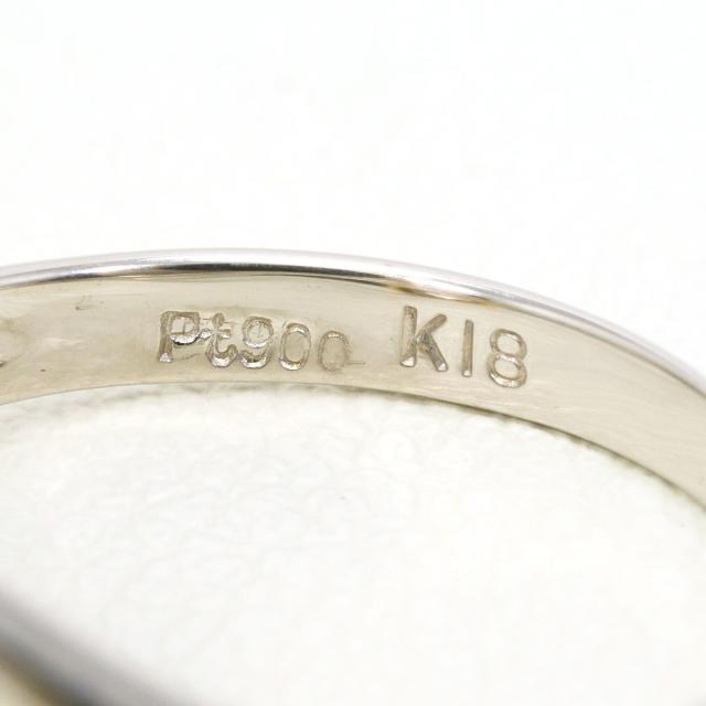 PT900 プラチナ K18 18金 YG イエローゴールド リング・指輪 6号 ダイヤ 0.10ct 総重量約2.5g 中古ジュエリー_3