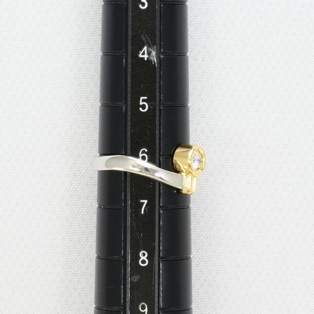 PT900 プラチナ K18 18金 YG イエローゴールド リング・指輪 6号 ダイヤ 0.10ct 総重量約2.5g 中古ジュエリー_6