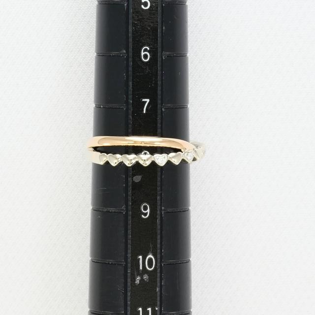 K10 10金 WG 白いことゴールド 輪っか・指環 8号 時刻表 0.02コンピュータ断層撮影法 総掛け目約1.4g 中古宝飾品