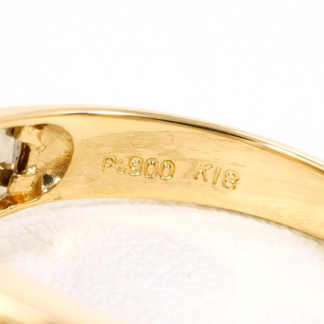 PT900 プラチナ K18 18金 YG イエローゴールド リング・指輪 12号 ダイヤ 0.02ct 総重量約3.0g 中古ジュエリー_3