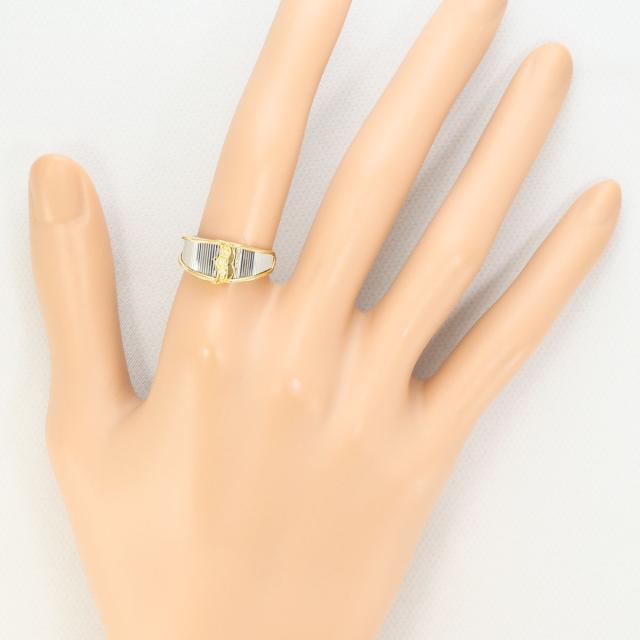 PT900 プラチナ K18 18金 YG イエローゴールド リング・指輪 12号 ダイヤ 0.02ct 総重量約3.0g 中古ジュエリー_5