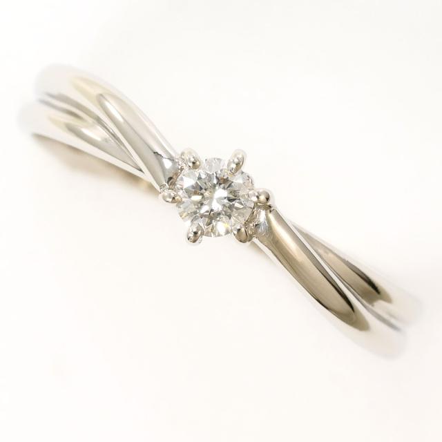 PT900 プラチナ リング・指輪 12号 ダイヤ 0.10ct 総重量約2.7g 中古ジュエリー