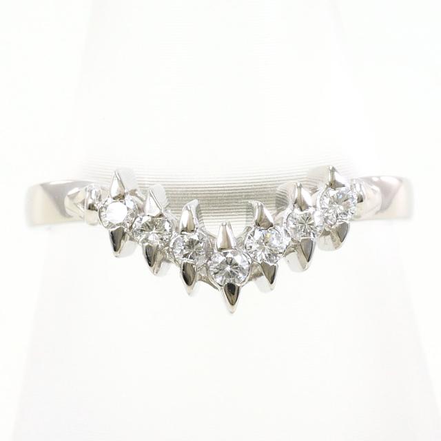 PT900 プラチナ リング・指輪 11号 ダイヤ 0.14ct 総重量約2.9g 中古ジュエリー