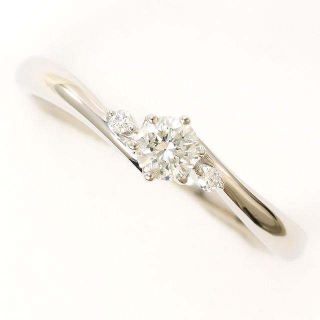 PT900 プラチナ リング・指輪 8号 ダイヤ 0.136ct ダイヤ 0.02ct 総重量約2.6g 中古ジュエリー