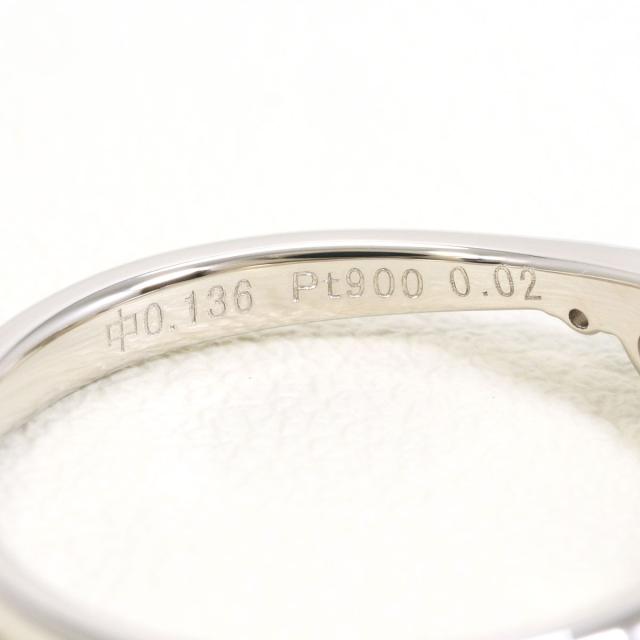 PT900 プラチナ リング・指輪 8号 ダイヤ 0.136ct ダイヤ 0.02ct 総重量約2.6g 中古ジュエリー_3