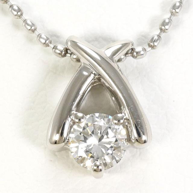 Pt900 Pt850 プラチナ ネックレス ダイヤモンド 0.10ct 一粒 オープン 