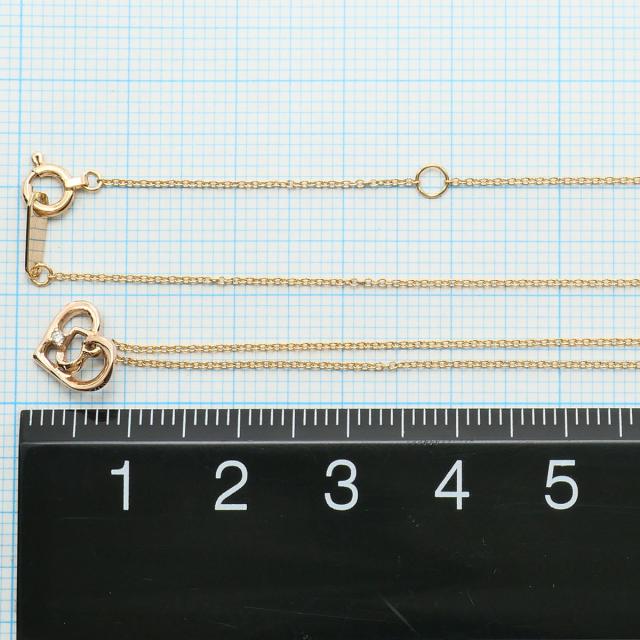 エステール K10 10金 PG ピンクゴールド ネックレス ダイヤ 総重量約1.0g 約40cm 中古ジュエリー_3