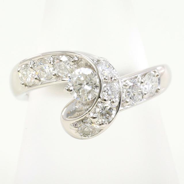 【通常価格より20%OFF】PT900 プラチナ リング・指輪 11号 ダイヤ 1.04ct カード鑑別書 総重量約7.0g 中古ジュエリー