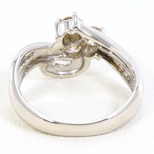 PT900 プラチナ リング・指輪 10号 ブラウンダイヤ 0.563ct カード鑑別 