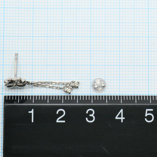 K18 18金 WG ホワイトゴールド ピアス(片耳) ダイヤ 総重量約0.9g レディース 【中古】_2