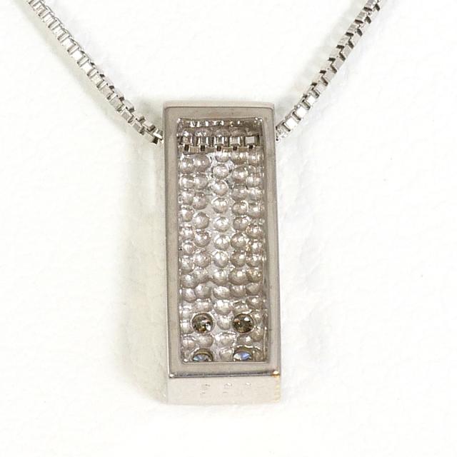 K18 18金 WG ホワイトゴールド ネックレス ダイヤ 0.03ct 総重量約1.7g 約39cm 中古ジュエリー_2