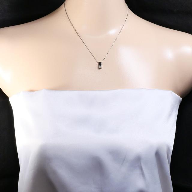 K18 18金 WG ホワイトゴールド ネックレス ダイヤ 0.03ct 総重量約1.7g 約39cm 中古ジュエリー_4