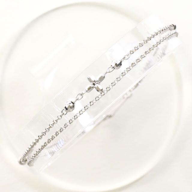 K18 18金 WG ホワイトゴールド ブレスレット 総重量約1.6g 約18cm 中古ジュエリー