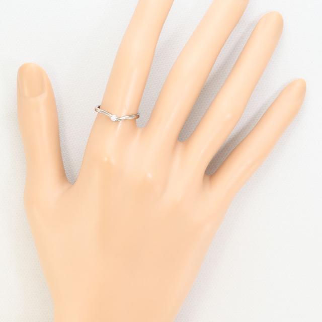 K18 18金 WG ホワイトゴールド リング・指輪 10.5号 ピンクダイヤ 0.05ct 総重量約1.6g 中古ジュエリー_5