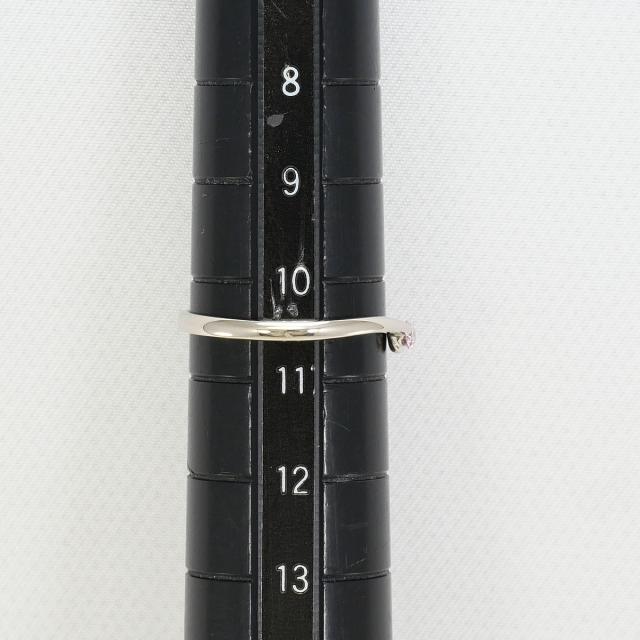 K18 18金 WG ホワイトゴールド リング・指輪 10.5号 ピンクダイヤ 0.05ct 総重量約1.6g 中古ジュエリー_6