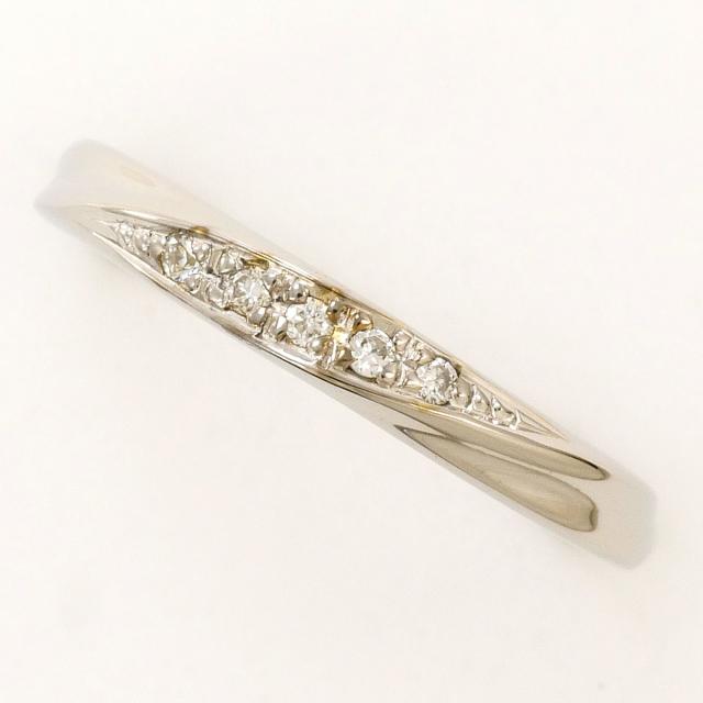 K10 10金 WG ホワイトゴールド リング・指輪 6号 ダイヤ 0.03ct 総重量約1.5g 中古ジュエリー