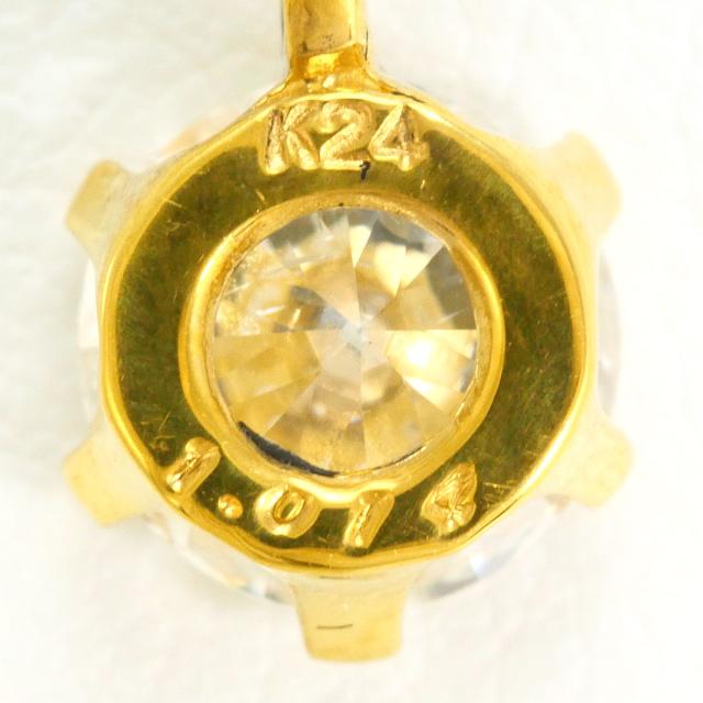 K24 24金 YG イエローゴールド ネックレス ダイヤ 1.014ct I1 総重量約2.1g 約42cm 中古ジュエリー_3