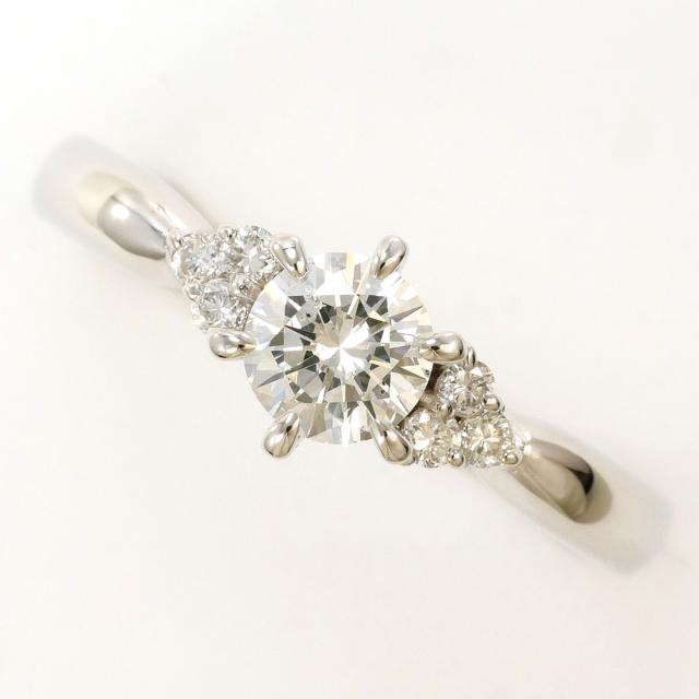 PT900 プラチナ リング・指輪 11.5号 ダイヤ 0.407ct ダイヤ 0.08ct SI1 総重量約4.0g 中古ジュエリー