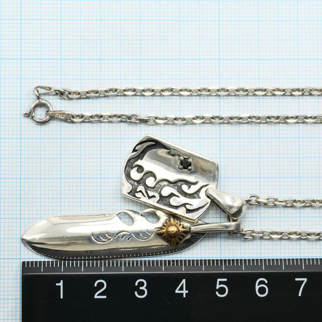 シルバー ネックレス オニキス 総重量約24.9g 約41cm 中古ジュエリー_3
