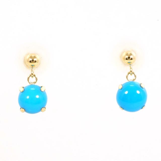 【通常価格より15%OFF】K18 18金 YG イエローゴールド ピアス ターコイズ 総重量約0.8g 中古ジュエリー 9,687円