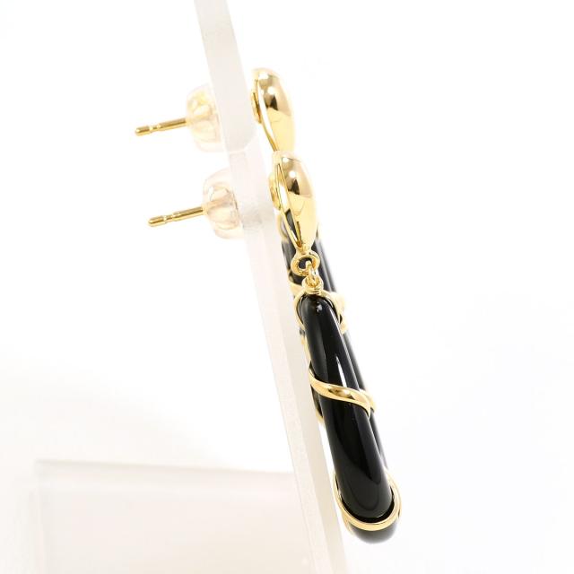 K18 18金 YG イエローゴールド ピアス オニキス 総重量約5.4g 中古ジュエリー_1