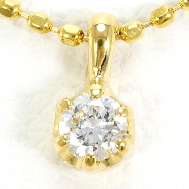 K18 18金 YG イエローゴールド ネックレス ダイヤ 0.07 ct 総重量約1.4g 約40cm 中古ジュエリー