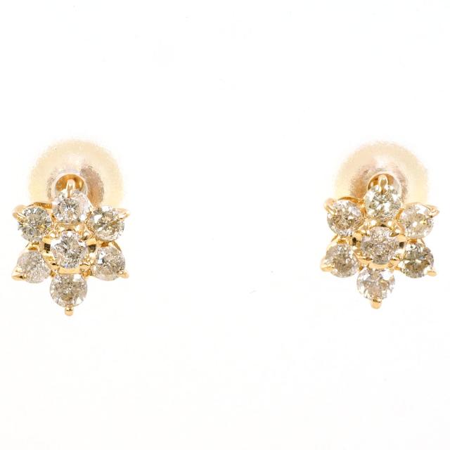 K14 14金 PG ピンクゴールド ピアス ダイヤ 0.20ct 総重量約0.6g 中古ジュエリー