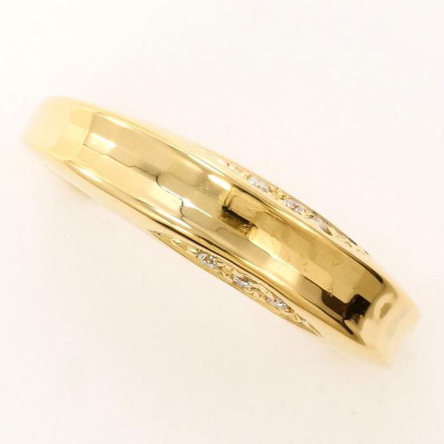 K18 18金 YG イエローゴールド リング・指輪 12号 ダイヤ 総重量約2.5g 中古ジュエリー