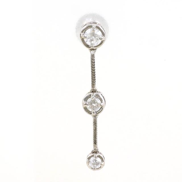 K18 18金 WG ホワイトゴールド ピアス(片耳) ダイヤ 0.15ct 総重量約0.4g レディース 【中古】