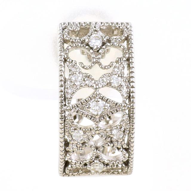 K18 18金 WG ホワイトゴールド ピアス(片耳) ダイヤ 0.06ct 総重量約2.8g レディース 【中古】